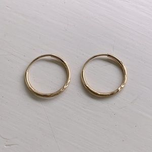 14k Solid Yellow Gold Small Hoop Earrings